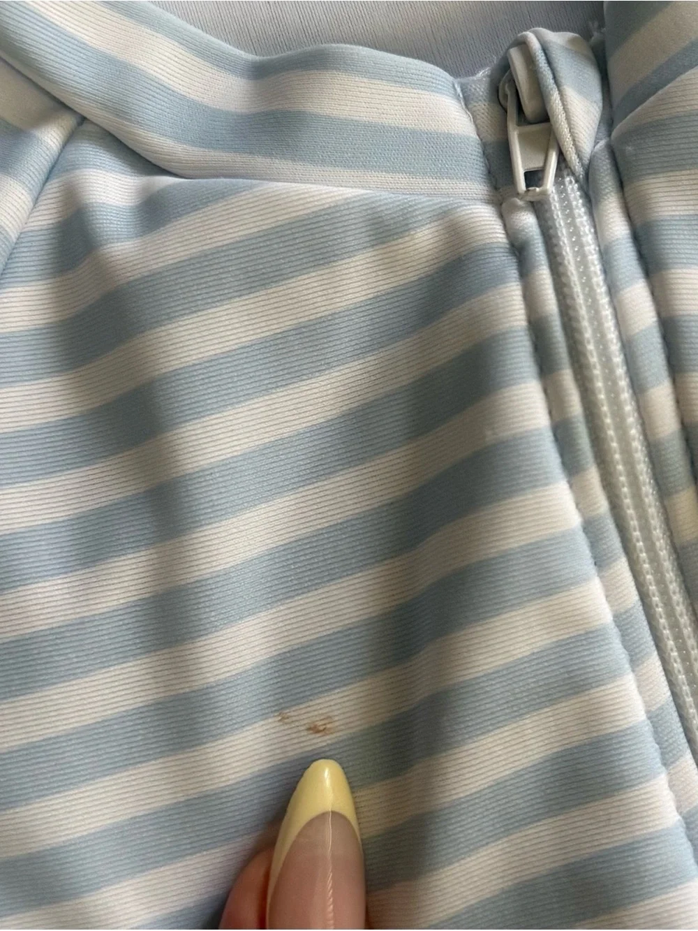 Baby Blue & White Striped Zip rashguard with Matching Hat